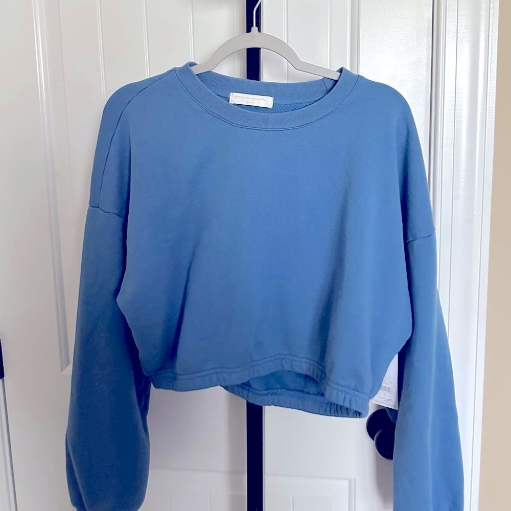 SPIRITUAL GANGSTER- Elina pullover sweatshirt-blue-size Large-NWT-Retails-$112 - Picture 2 of 8